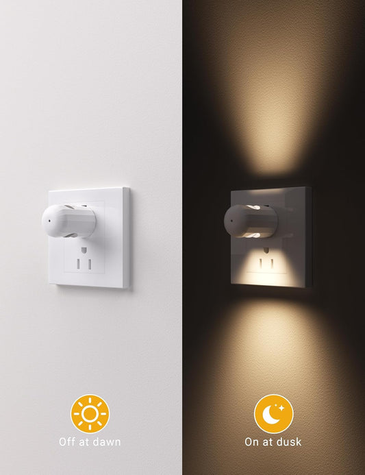 6-Pack LED Night Light Plug-In Wall Outlet Light,2700K Warm White, Ambient Lighting for Bedroom, Bathroom, Nursery, Hallway, Kitchen