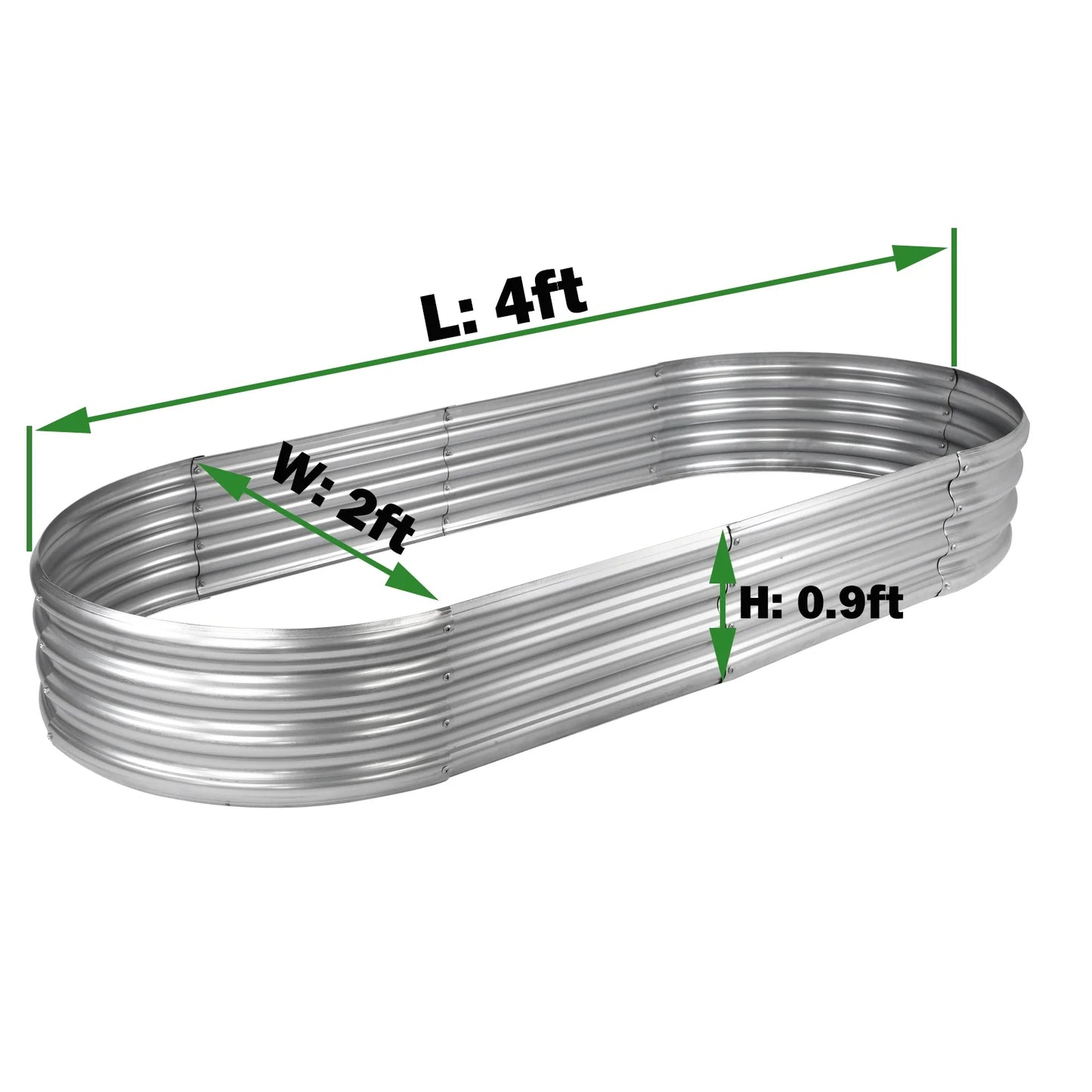 Galvanized Raised Garden Bed Kit, Galvanized Planter Raised Garden Boxes Outdoor, Oval Metal Raised Garden Beds for Vegetables