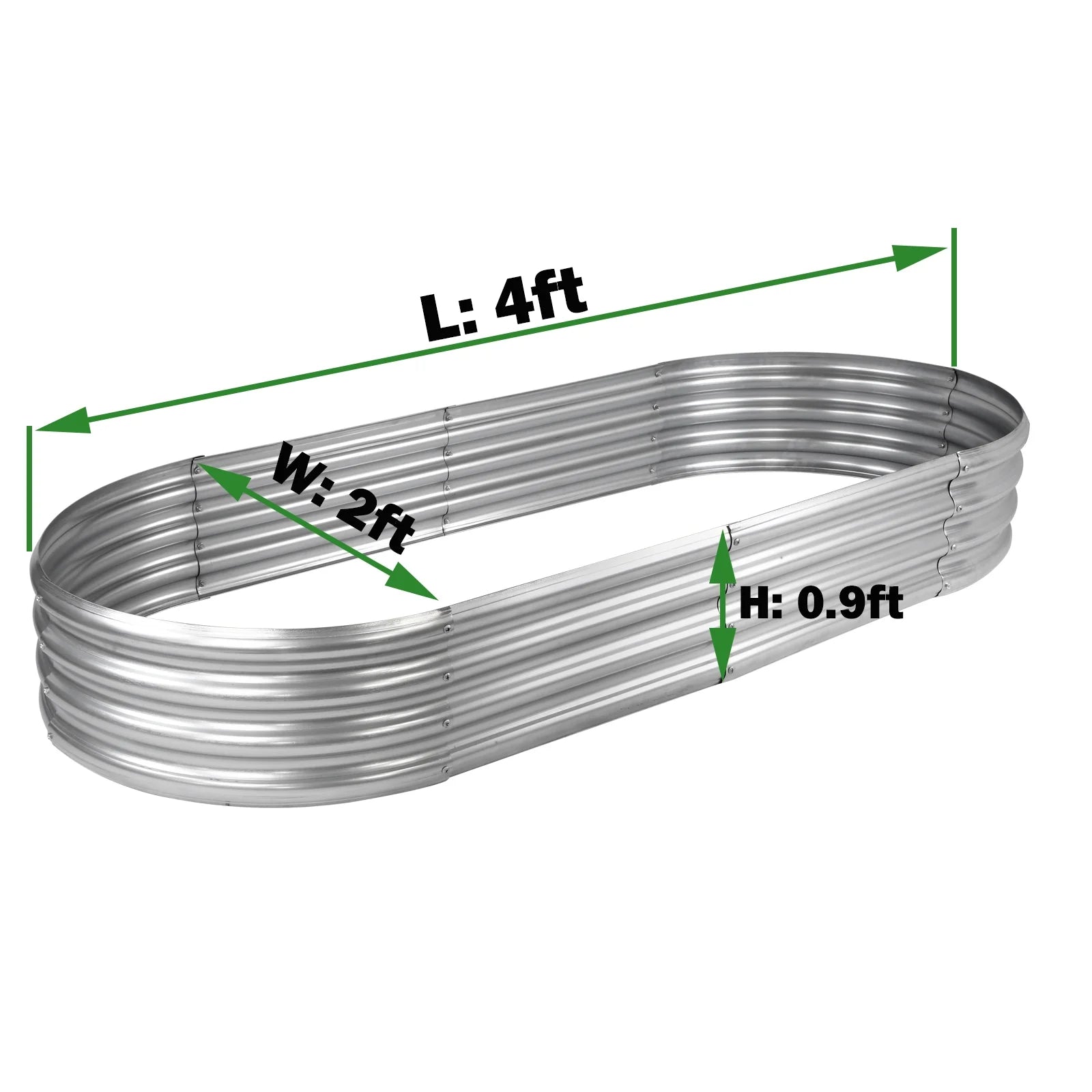 Galvanized Raised Garden Bed Kit, Galvanized Planter Raised Garden Boxes Outdoor, Oval Metal Raised Garden Beds for Vegetables