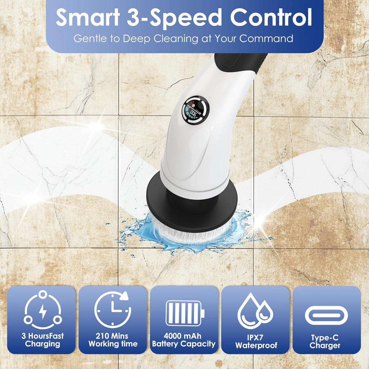SpinEase™ Cordless Electric Cleaning Scrubber