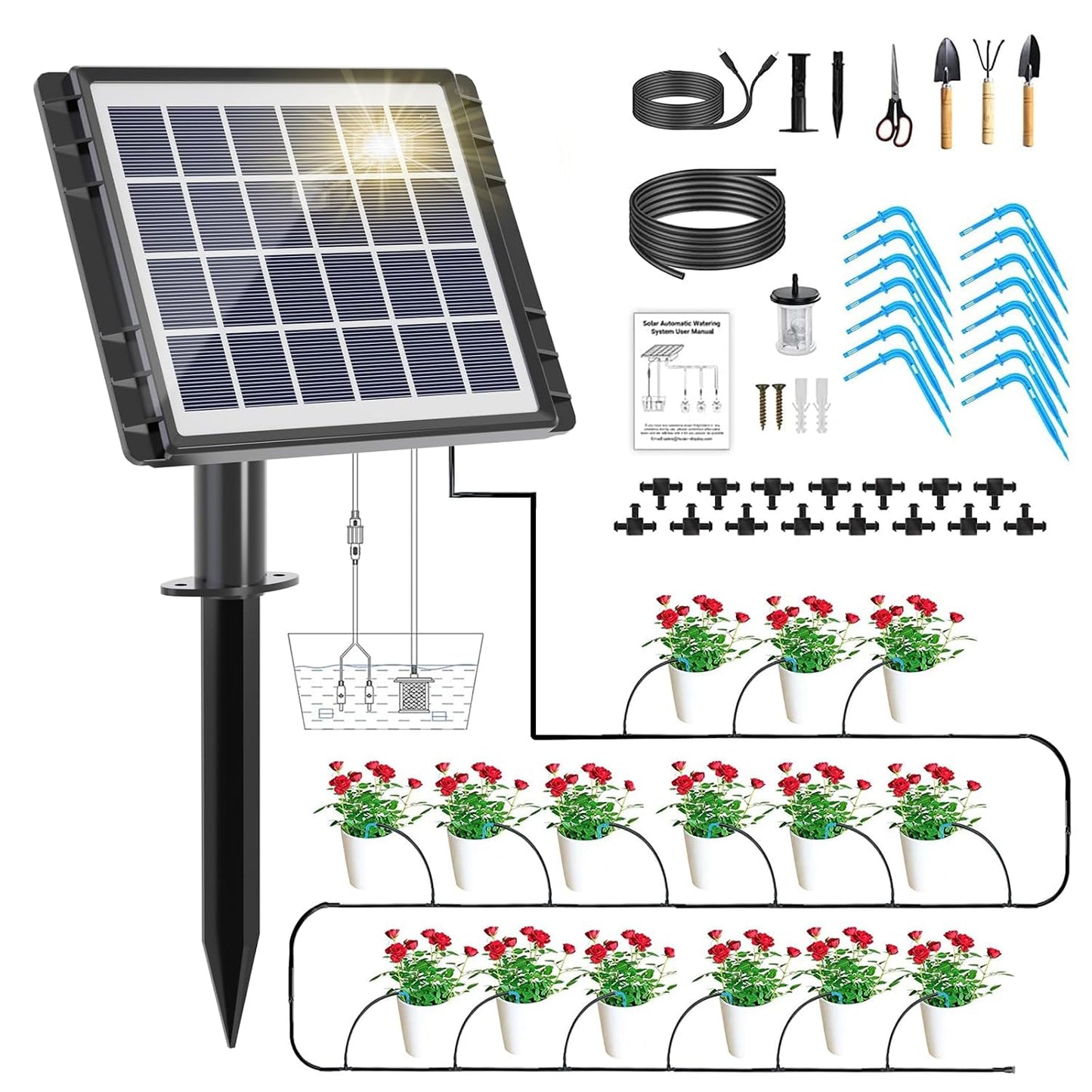 SolarFlow™ Automatic Plant Watering System – 15 Pot Kit