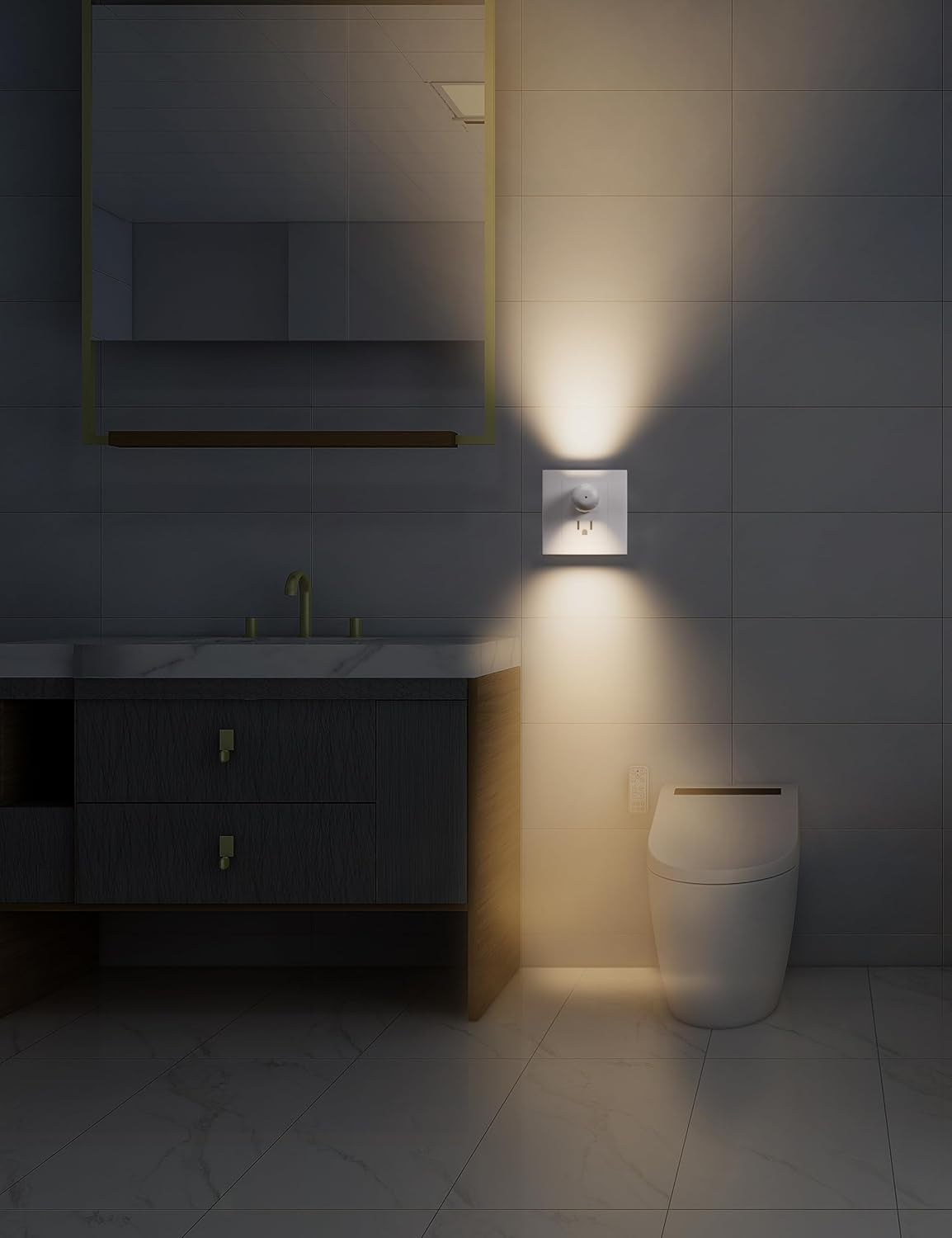 6-Pack LED Night Light Plug-In Wall Outlet Light,2700K Warm White, Ambient Lighting for Bedroom, Bathroom, Nursery, Hallway, Kitchen