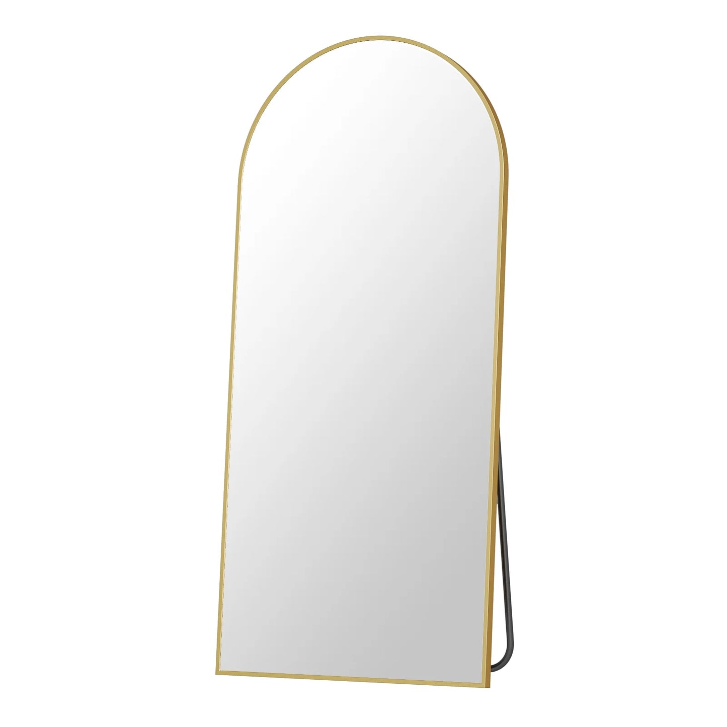 76"X34" Oversized Arched Metal Framed Standing Mirrors, Gold