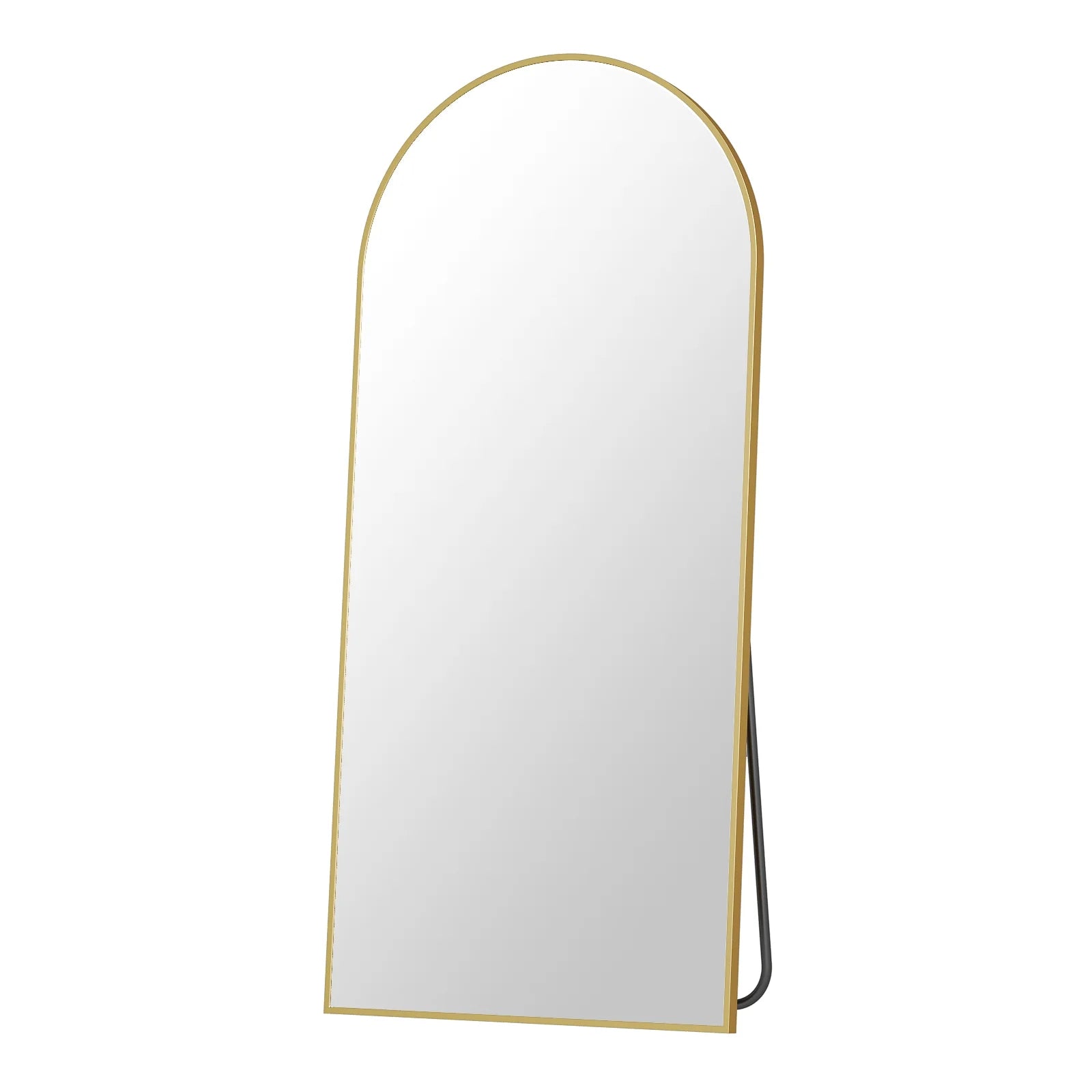 76"X34" Oversized Arched Metal Framed Standing Mirrors, Gold