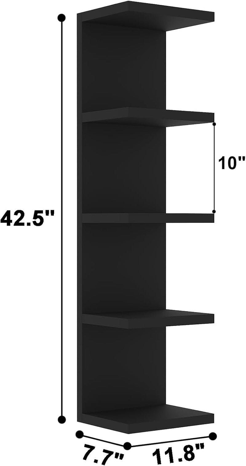 5 Tier Lack Floating Shelf, Black Wall Shelf Unit,Display Shelf
