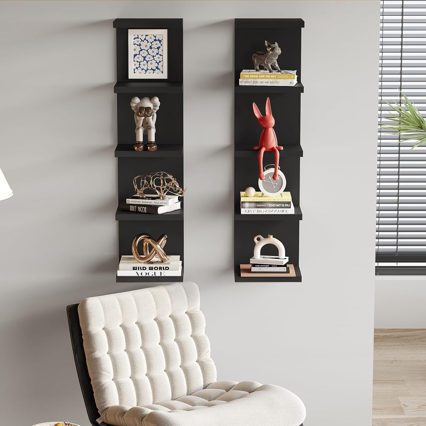 5 Tier Lack Floating Shelf, Black Wall Shelf Unit,Display Shelf
