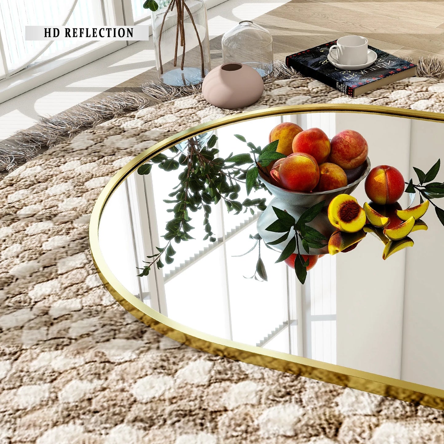 76"X34" Oversized Arched Metal Framed Standing Mirrors, Gold